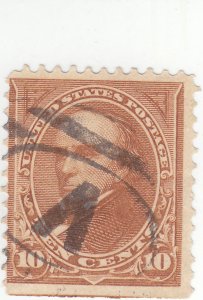 Scott # 283 - 10c Orange Brown - Webster, Type II - Used - SCV - $5.50