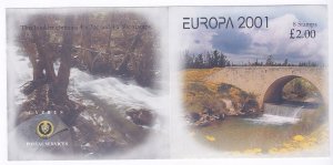 Cyprus 977a (976-77) 2001 Rivers EUROPA Complete Un-Folded Booklet