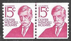 #1305EI 15 cents O. W. Holmes Line Pair (1979) Stamp Mint OG NH VF