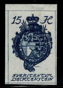 LIECHTENSTEIN Scott 20  MH* imperforate from 1920 set