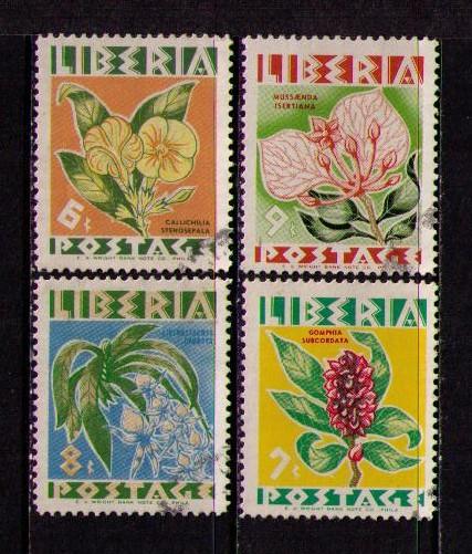 LIBERIA Sc# 350 - 353 USED FVF Set4 Native Flowers 
