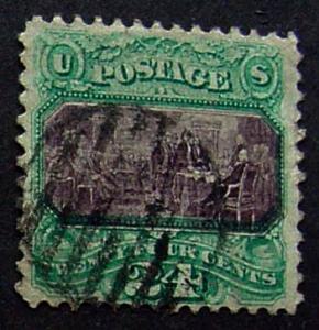 USA, Scott 120, with black grid cancel.