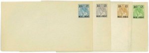 93532 b - DUTCH INDIES  - POSTAL HISTORY:  set of 4 STATIONERY COVERS  # 14 / 16