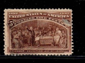 #234 5 CENT COLOMBIAN F-VF USED f