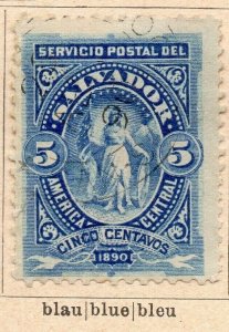 Salvador 1890 Early Issue Fine Mint Hinged 5c. NW-11838