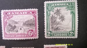 Jamaica 1929-1932 King George V Issue Scott# 103, 103a-108 Complete VF-XF MLH