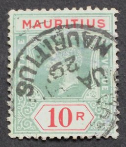 Mauritius 1921 GV Ten Rupee SG 204b used