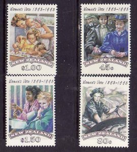 New Zealand-Sc#1151-4- id8-unused NH set-Women Suffrage-1993-