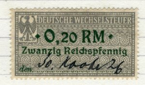 GERMANY; 1920s early Revenue issue fine used early value, 0.20RM