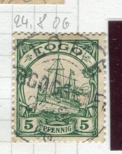 GERMAN COLONIES TOGO; 1900s early Yacht type POSTMARK value, LOME 