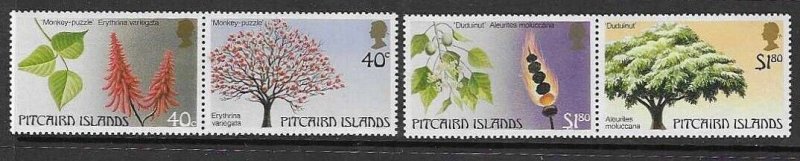 PITCAIRN ISLANDS SG304/7 1987 TREES OF PITCAIRN  MNH