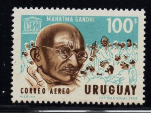 1970 Uruguay Mahatma Gandhi & Unesco emblem MNH stamp #C357