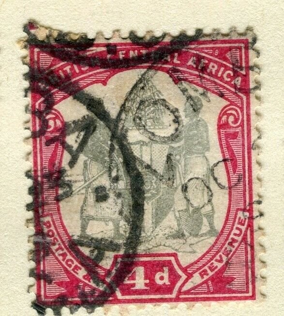 NYASALAND; 1897 Clásico temprano África central. tema Fine Used wmk 4d. valor 