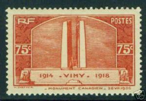 FRANCE Scott 311, Yvert 316 CV 13 Euro MH* VIMY 75c