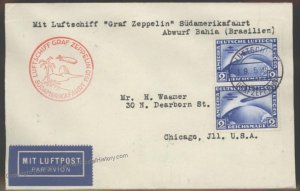 Germany 1930 Graf Zeppelin SAF Si57D 2RM South America Bahia Brazil Bordp 103421