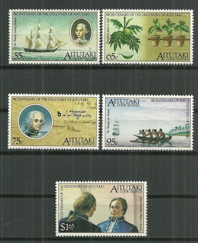 1989 Aitutaki 429-33 Bicentenary C/S MNH SCV$15.75