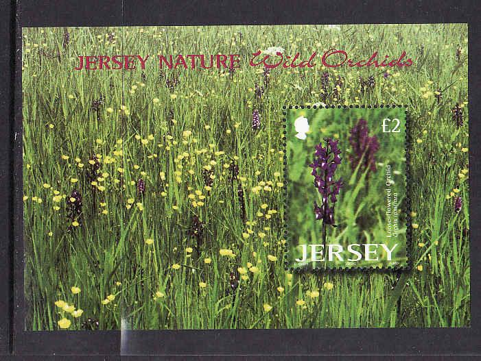 Jersey-Sc#1084-unused-NH-sheet-Flowers-Wild Orchids-2003-