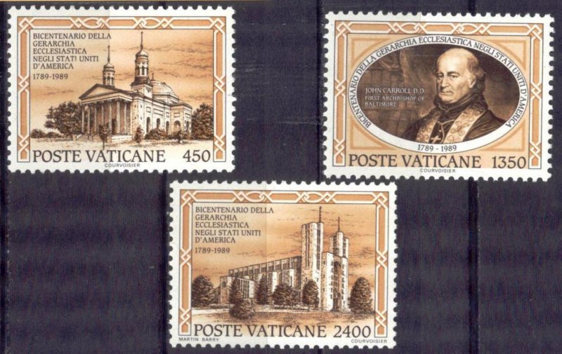 Vatican 1989 Ecclesiastical Hierarchy in the USA Mi. 993/5 MNH