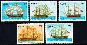 CUBA Sc# 3742-3746  TALL SAILING SHIPS boats CAPEX  Cpl SET of 5 1996 MNH mint