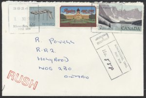 1985 Registered Cover Kincardine ONT to Holyrood