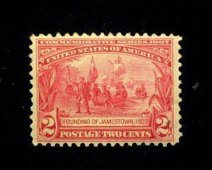 HS&C: Scott #329 Mint 2 Cent Jamestown Vf/Xf LH US Stamp