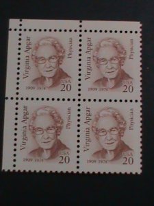​UNITED STATES-1994-SC #2179   VIRGINIA APGAR-PHYSICIAN- BLOCK 0F 4 STAMPS-MNH