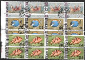 Tanzania Blocks of 8 - Marine life - Chale, Kangaja, Totovu. #28,29,31