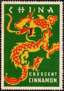 1920's US Poster Stamp Crescent Creamery Company St Paul MN Cinnamon China