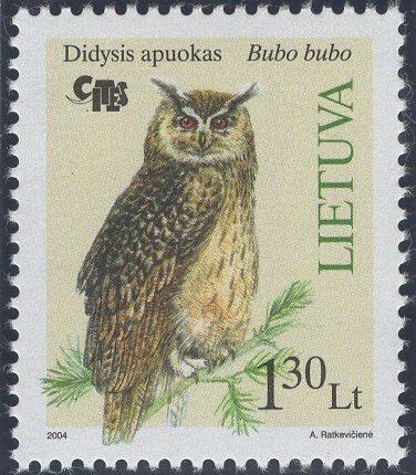Lithuania 2004 MNH Sc 776 1.30 l Eurasian eagle-owl