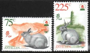 Netherlands Antilles #864-65 ~ Cplt Set of 2 ~ Rabbits ~ MNH, {225c GL} (1998)