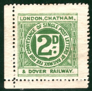 GB LC&DR RAILWAY 2d Letter Stamp LONDON CHATHAM & DOVER Mint MM {samwells}BRW68