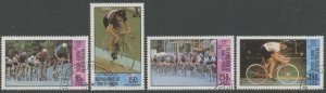 BURKINA FASO (UPPER VOLTA) Sc#C258-C261 1980 Bicycle Racing Olympics Cpl CTO