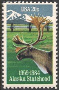 SC#2066 20¢ Alaska Statehood, 25th Anniversary Single (1984) MNH