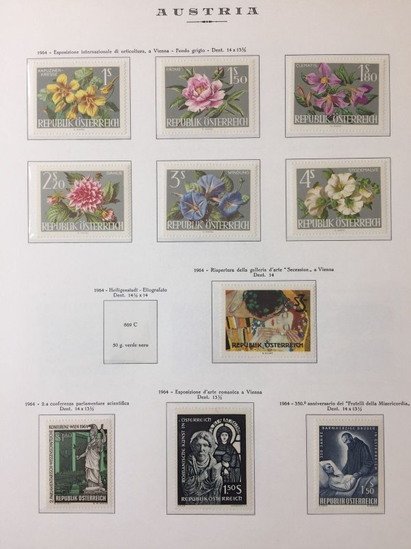 Austria 1960/65 Sport Flowers MNH (120+) on 12 Pages AB3005
