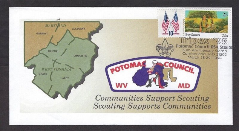 1998 Scout Cumberland Md Potomac Council BSA 60th anniversary Tripex