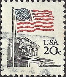 # 1894e USED BULLSEYE PERF. 11.2 SHINY GUM FLAG OVER CAPITOL