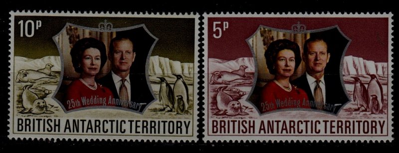 British Antarctic 43-44 MNH Royal wedding-72/Penguin SCV7.75