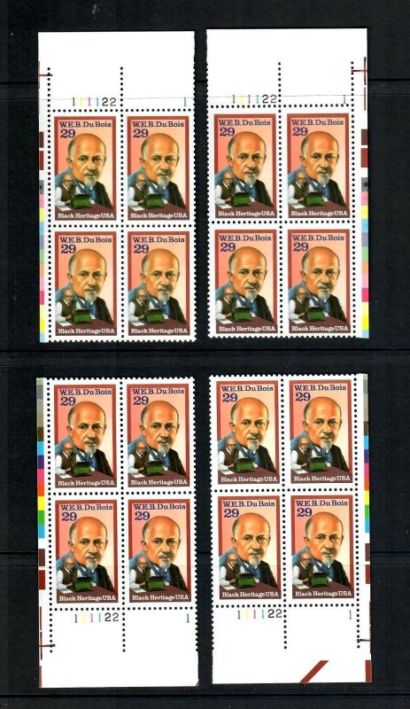 Scott # 2617  29 cent Black Heritage Matched Set of 4 Plate Blocks MNH Fresh