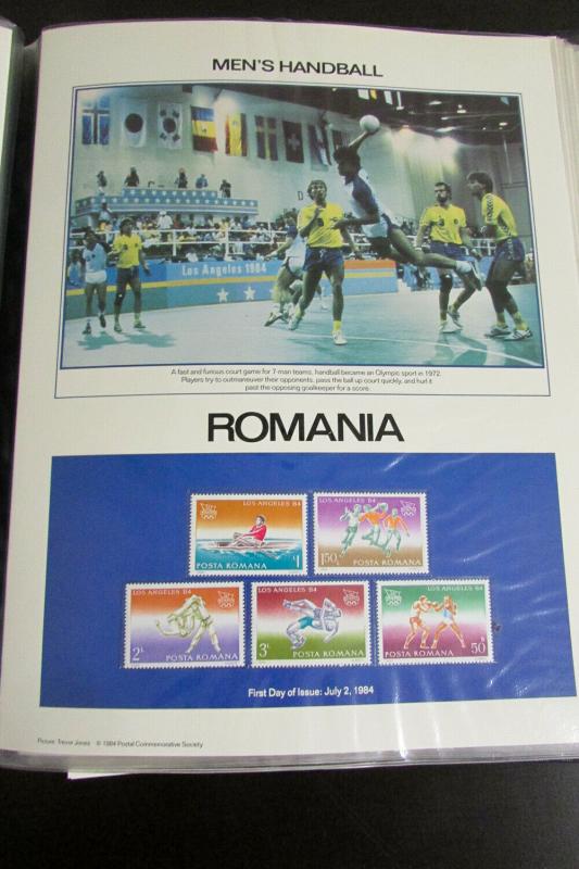 World 1984 Olympic Games Philatelic Stamp Panels Collection