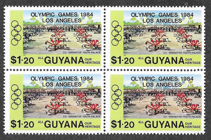 Guyana 913 Mint NH MNH 1984 Olympics Overprint X 4!