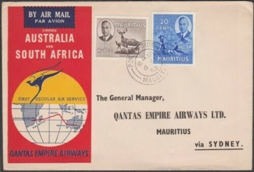 MAURITIUS 1952 Qantas first flight to South Africa .........................W532 