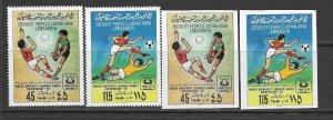 Libya 827-8 Soccer MNH cpl. set perf and impf. x 25 sets , vf. 2022 CV $ 481.25