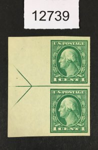 MOMEN: US STAMPS # 481 IMPERF ARROW PAIR MINT OG H LOT #12739