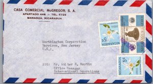 SCHALLSTAMPS NICARAGUA 1960-70 AIRMAIL COVER ADDR USA