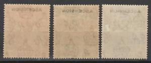 ASCENSION 1922 KGV OVERPRINTED PICTORIAL 11/2D 2D AND 3D 