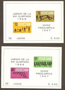 Mexico Scott #C329A & C331A  Mint  never hinged