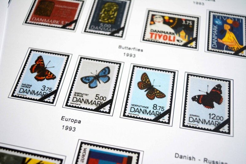 COLOR PRINTED DENMARK 1851-2010 STAMP ALBUM PAGES (186 illustrated pages)