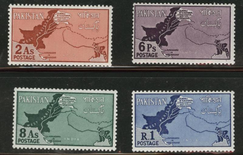 Pakistan Scott 108-111 MNH** Map stamp set  1960 CV$5.70