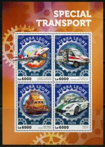 SIERRA LEONE 2016 SPECIAL TRANSPORT RESCUE VEHICLES SHEET  MINT NH