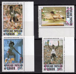 Congo 1980 Sc#C271/C274 MOSCOW OLYMPICS Set (4) MNH